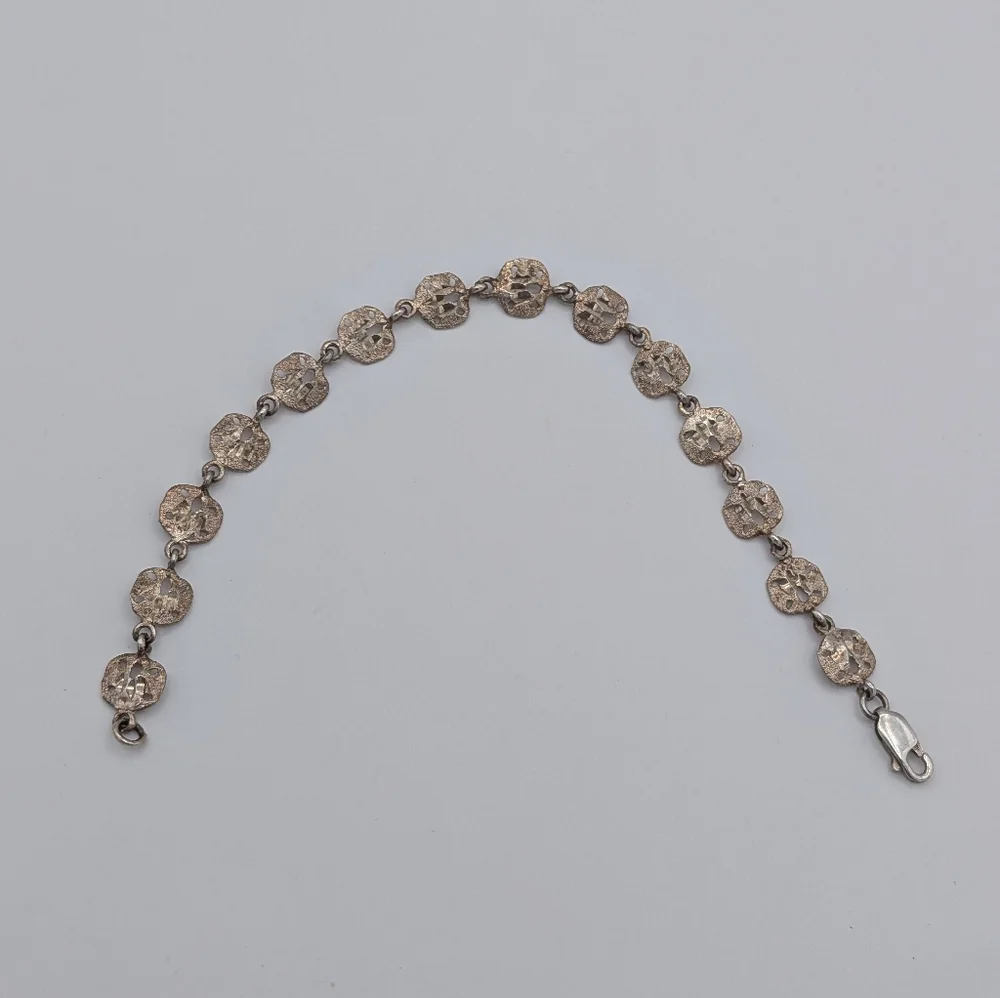 Solid .925 Silver Sand-dollar Bracelet